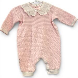 Paty Baby Pink Knit One Piece Romper Outfit 3 Month size